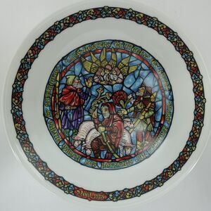 Limoges D'ARCEAU-LIMOGES Noel Vitrail 6e Etape Joyeuse Nouvelle Plate 1980